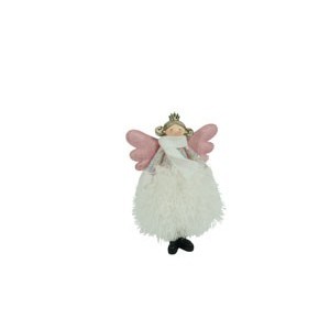 Ornament de Craciun ingeras, Flippy, alb, textil, 26 cm - imagine 3