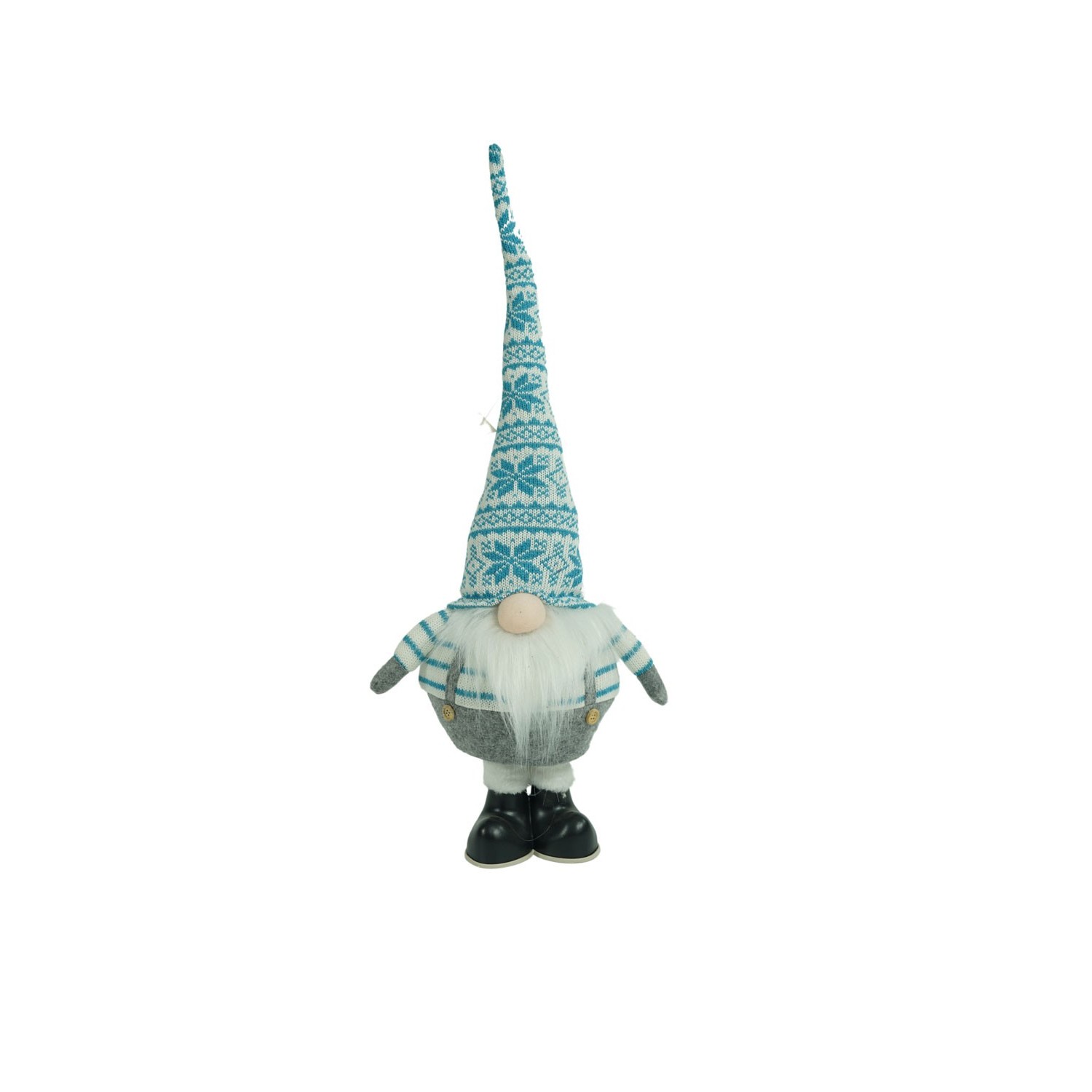 Ornament de Craciun spiridus, Flippy, alb/albastru, textil, 59 cm - imagine 2