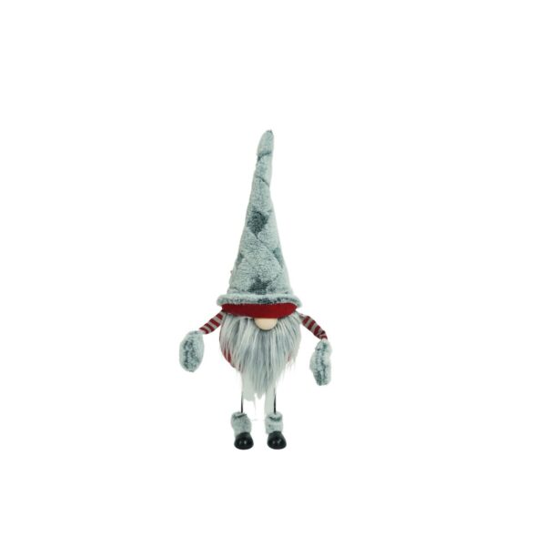 Ornament de Craciun spiridus, Flippy, gri/rosu, textil, 55 cm - imagine 2