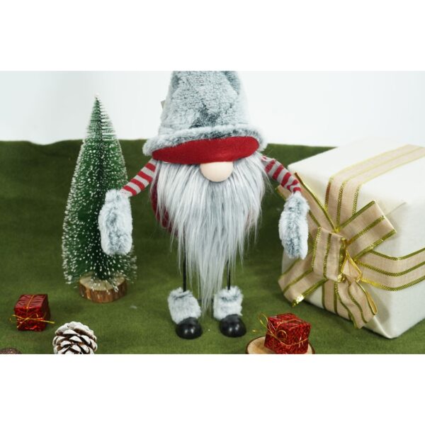 Ornament de Craciun spiridus, Flippy, gri/rosu, textil, 55 cm - imagine 3