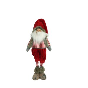 Ornament de Craciun spiridus, Flippy, rosu/gri, textil, 74 cm
