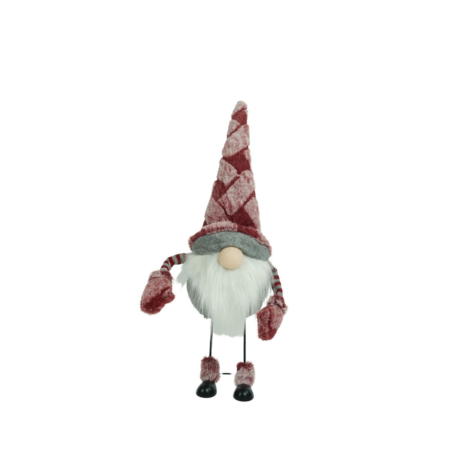 Ornament de Craciun spiridus, Flippy, roz/alb, textil, 55 cm - imagine 2