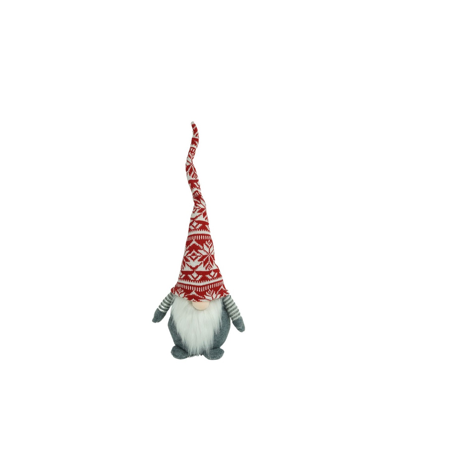 Ornament de Craciun spiridus model 2, Flippy, rosu/gri, textil, 45 cm - imagine 2