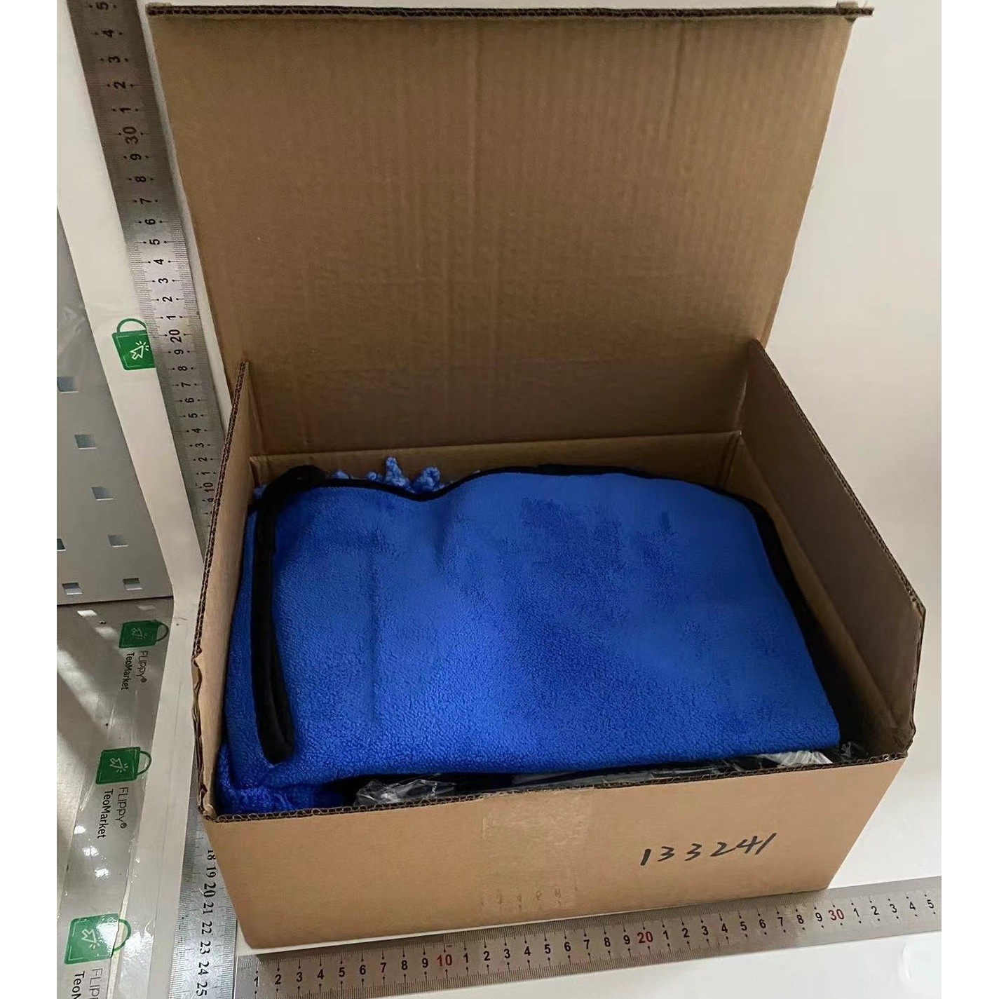 Set 25 Accesorii pentru Curatare Auto, Flippy, din PP si Microfibra, Interior/Exterior, 30 x 24 x 12 cm, Albastru/Negru - imagine 4