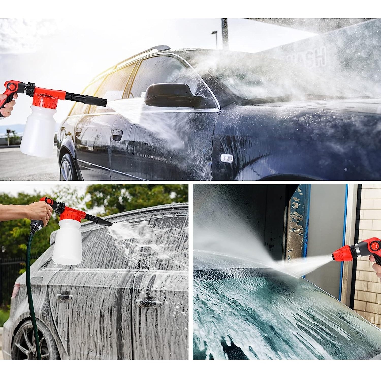 Set 26 Accesorii pentru Curatare Auto, Flippy, din PP si Microfibra, Interior/Exterior, 30.5 x 27.5 x 16 cm, Galben/Negru - imagine 2