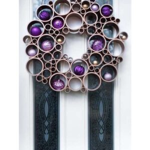 Set 6 globulete mov cu striatii albe - 8cm