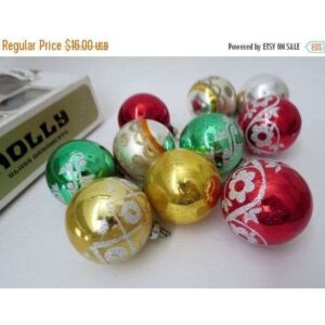 Set 6 globulete multicolore cu argintiu pictate - mat