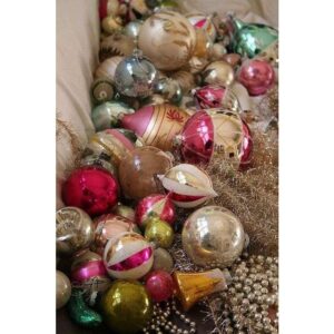 Set 6 globulete multicolore cu argintiu si auriu pictate - shiny