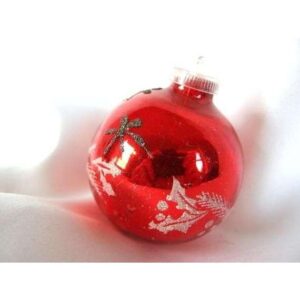 Set 6 globulete rosu cu stelute aurii - mat