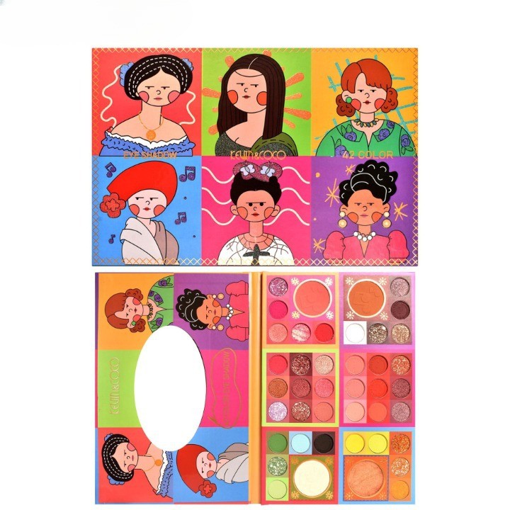 Trusa de machiaj, paleta de farduri Kevin&Coco cu 42 de culori pigmentate, Flippy - imagine 4