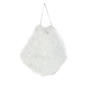 Barba Mos Craciun, prindere elastic, 36 cm, Alb