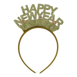 Bentita/cerc Happy Newyear, culoare auriu, marime standard, Flippy