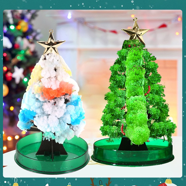 Brad Copac de Hartie Infloritor pe Apa, Flippy, Jucarie Brad Magic Infloritor de Craciun, Crestere Lenta in 8-24 h, Decoratiune de Craciun, 16.5 x 9.5 x 9.5 cm, Verde - imagine 3
