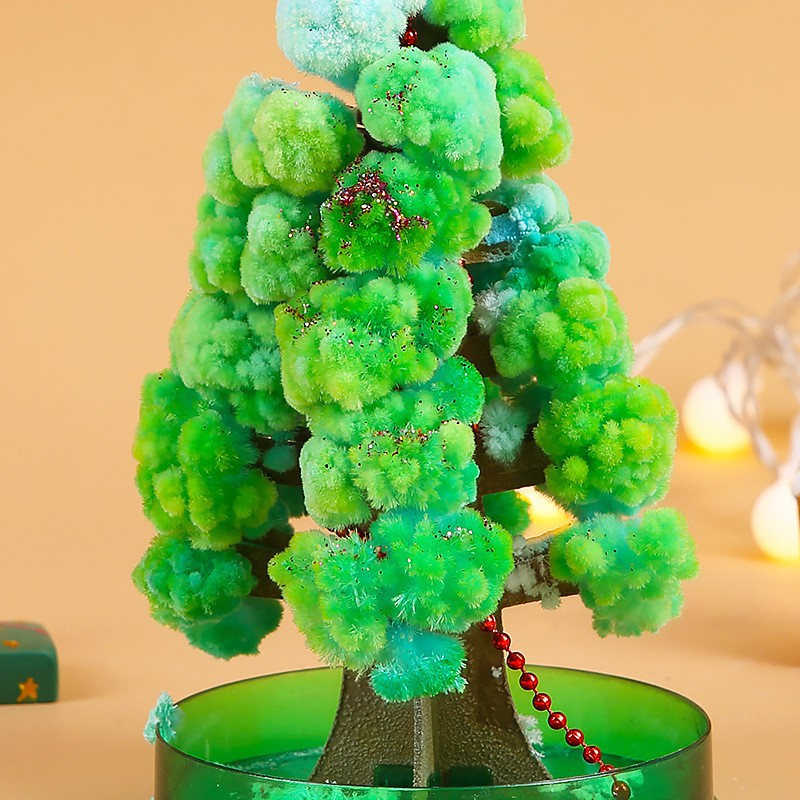 Brad Copac de Hartie Infloritor pe Apa, Flippy, Jucarie Brad Magic Infloritor de Craciun, Crestere Lenta in 8-24 h, Decoratiune de Craciun, 16.5 x 9.5 x 9.5 cm, Verde - imagine 4