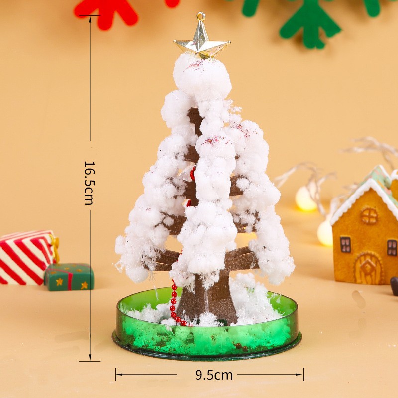 Brad Copac de Hartie Infloritor pe Apa, Flippy, Jucarie Brad Magic Infloritor de Craciun, Crestere Lenta in 8-24 h, Decoratiune de Craciun, 16.5 x 9.5 x 9.5 cm, Alb - imagine 2