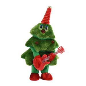 Bradut Dansator si Cantaret, Flippy, Decoratiune de Craciun, Jucarie Interactiva, cu Chitara, cu Lumini, 25 cm Inaltime, Verde