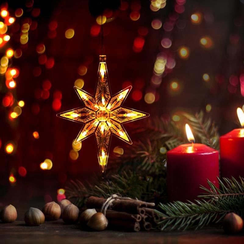 Decoratiune de Craciun Luminoasa in forma de Fulg, cu Ventuza, Alb Cald - imagine 2