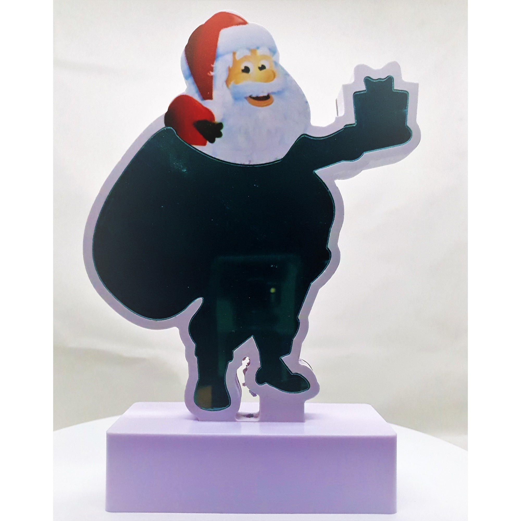 Decoratiune Luminoasa cu Baterii/USB Neon Model Mos Craciun 20 cm Alb Rece - imagine 3