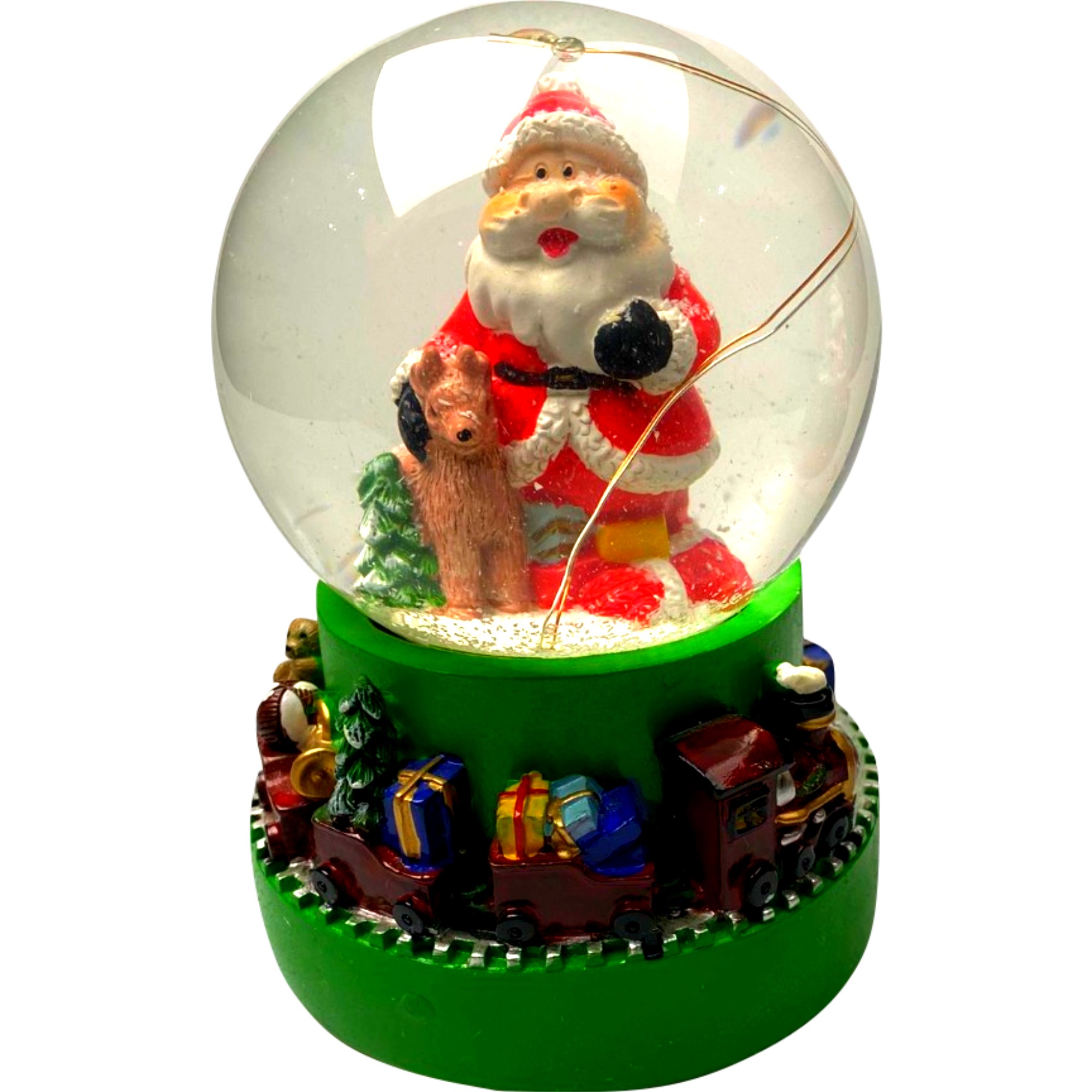 Decoratiune muzicala glob cu zapada, cu lumini si muzica, Mos Craciun, 13.5 cm, multicolor - imagine 2