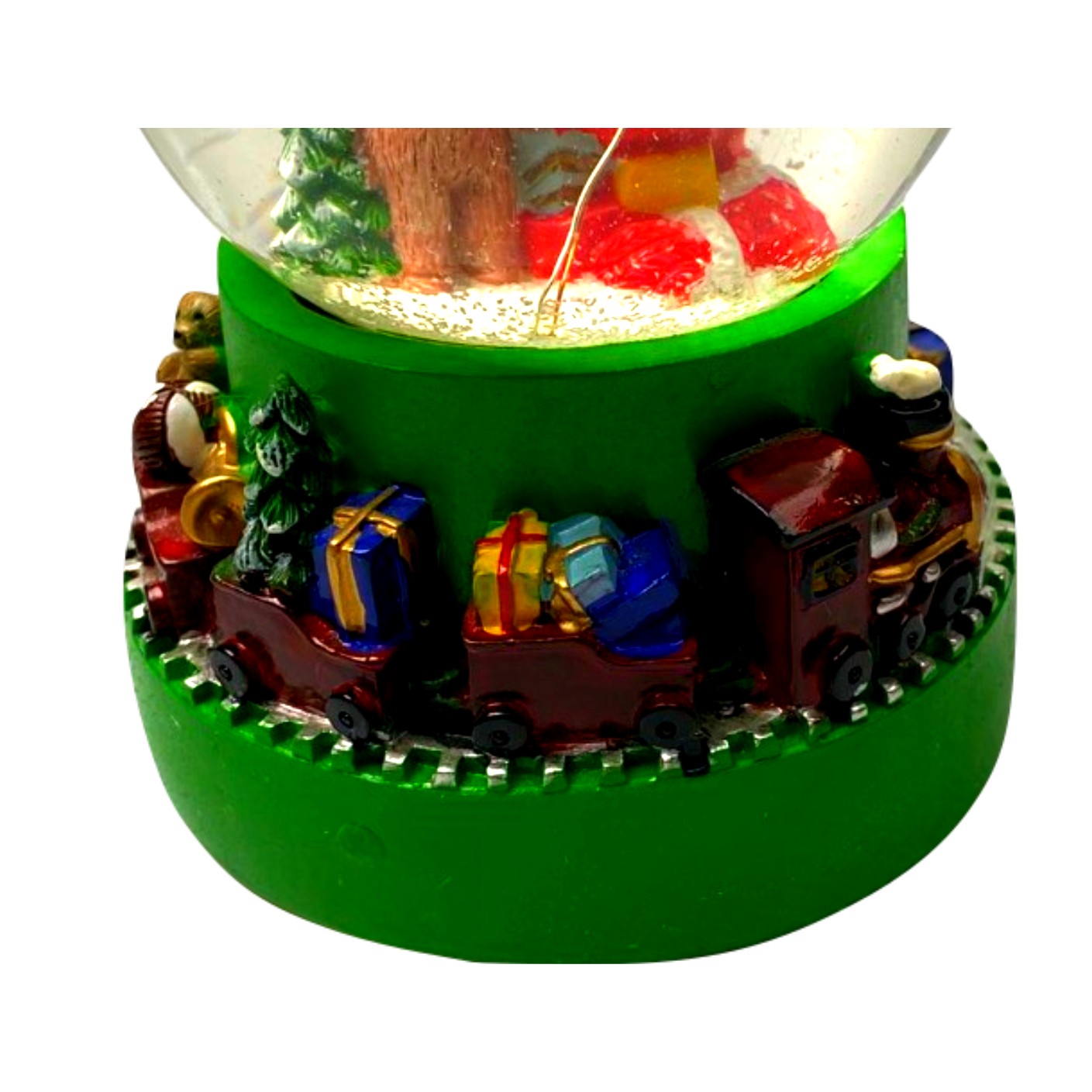 Decoratiune muzicala glob cu zapada, cu lumini si muzica, Mos Craciun, 13.5 cm, multicolor - imagine 3