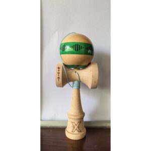 Kendama Originala X - FREQUENCY , Profesionala, Flippy, din Lemn, 18 cm, Verde
