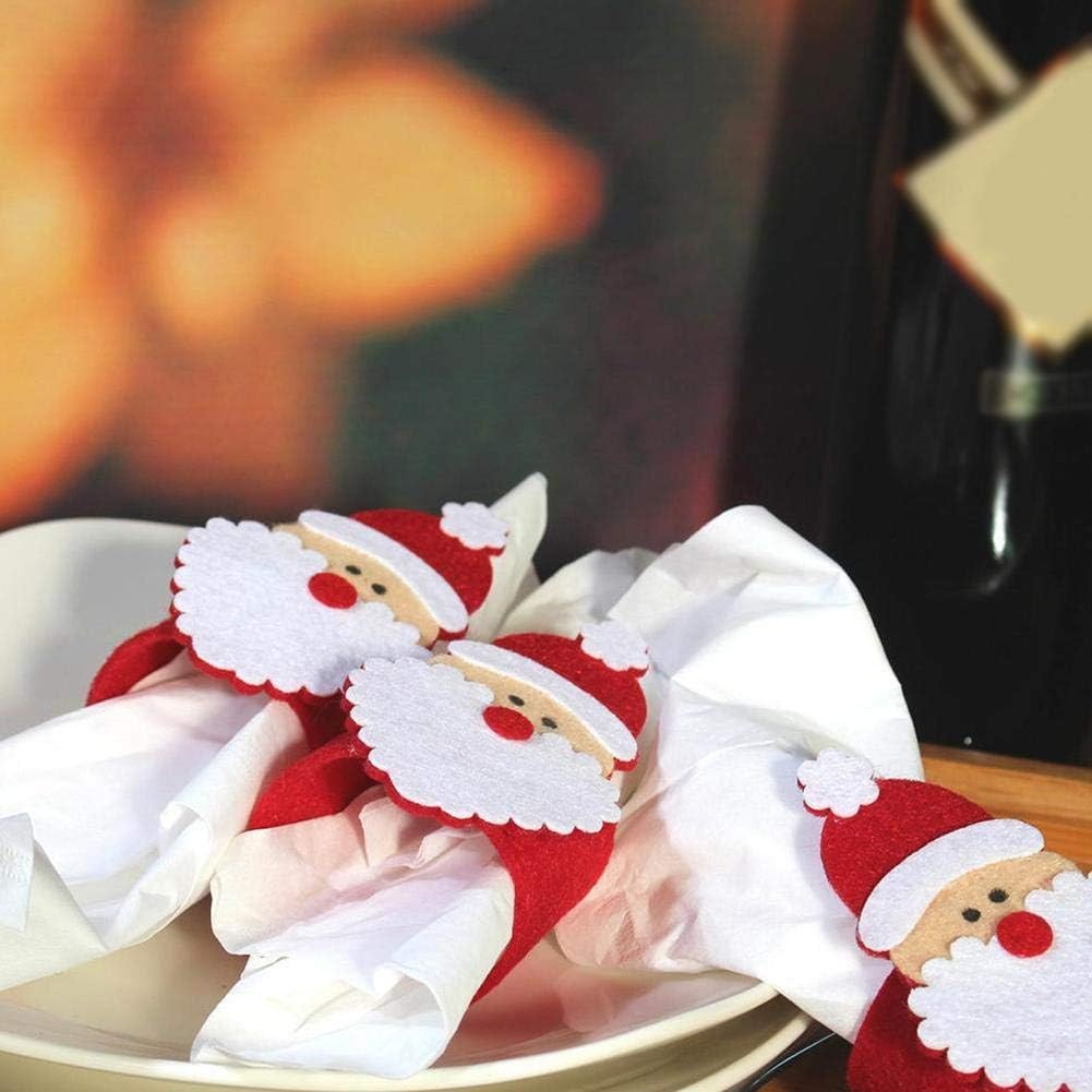 Husa deocarativa festiva pentru servetele si tacamuri, tema Mos Craciun, material textil si poliester, 5.5 x 10 cm, rosu - imagine 4