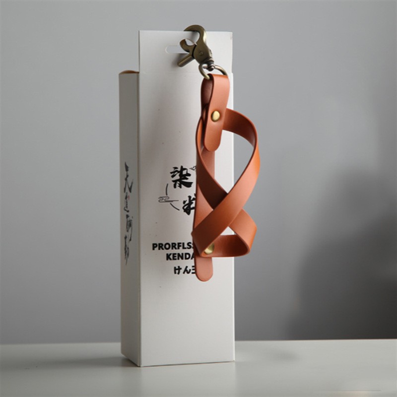 Husa pentru Kendama, Flippy, Husa de Depozitare pentru Kendama, din Piele Ecologica, Catarama cu Agatare pentru Transportare, Model Breloc 8, 12 x 6 cm, Maro deschis - imagine 2