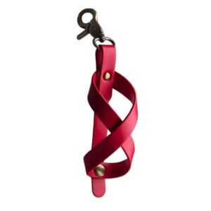 Husa pentru Kendama, Flippy, Husa de Depozitare pentru Kendama, din Piele Ecologica, Catarama cu Agatare pentru Transportare, Breloc 8, 12 x 6 cm, Rosu