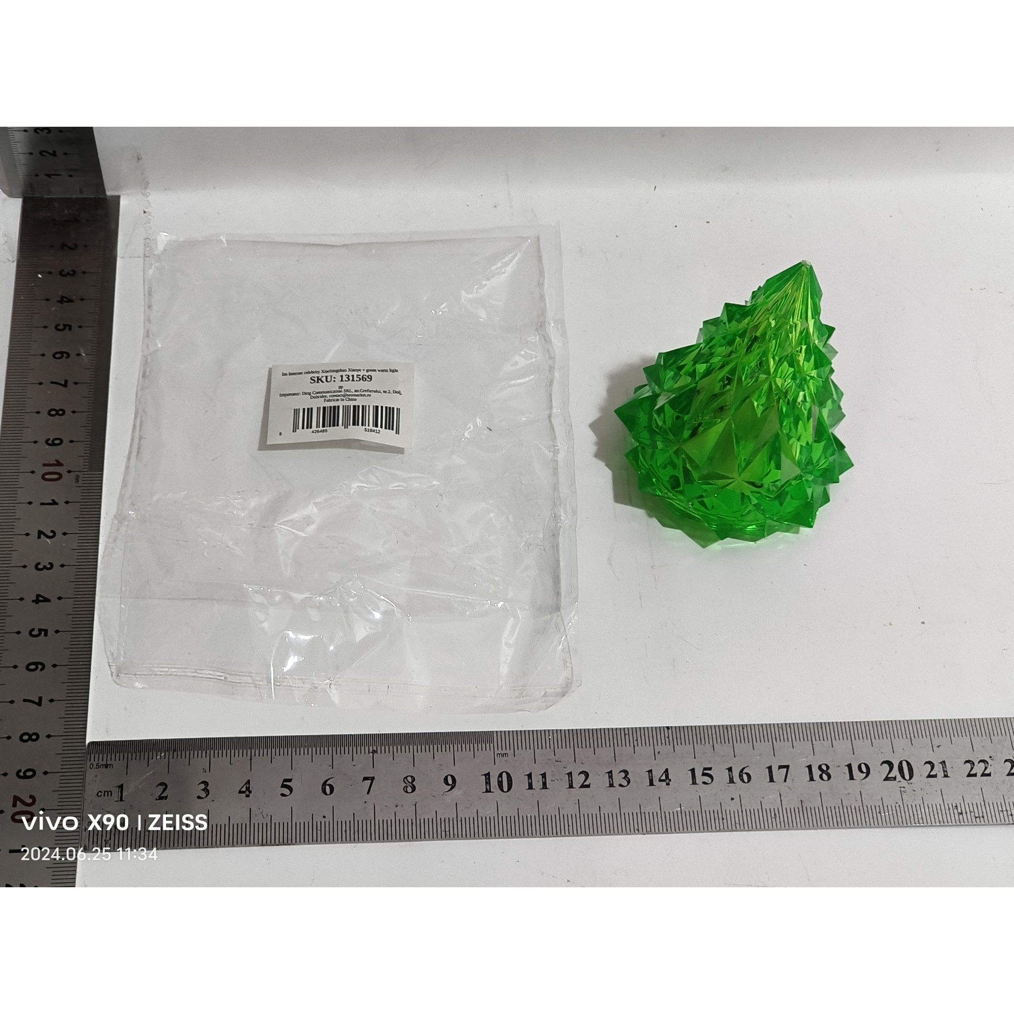 Lampa de Veghe, Flippy, Model IceBerg, Lumina Rece, cu Baterii, Verde, 6.5x8 cm - imagine 2