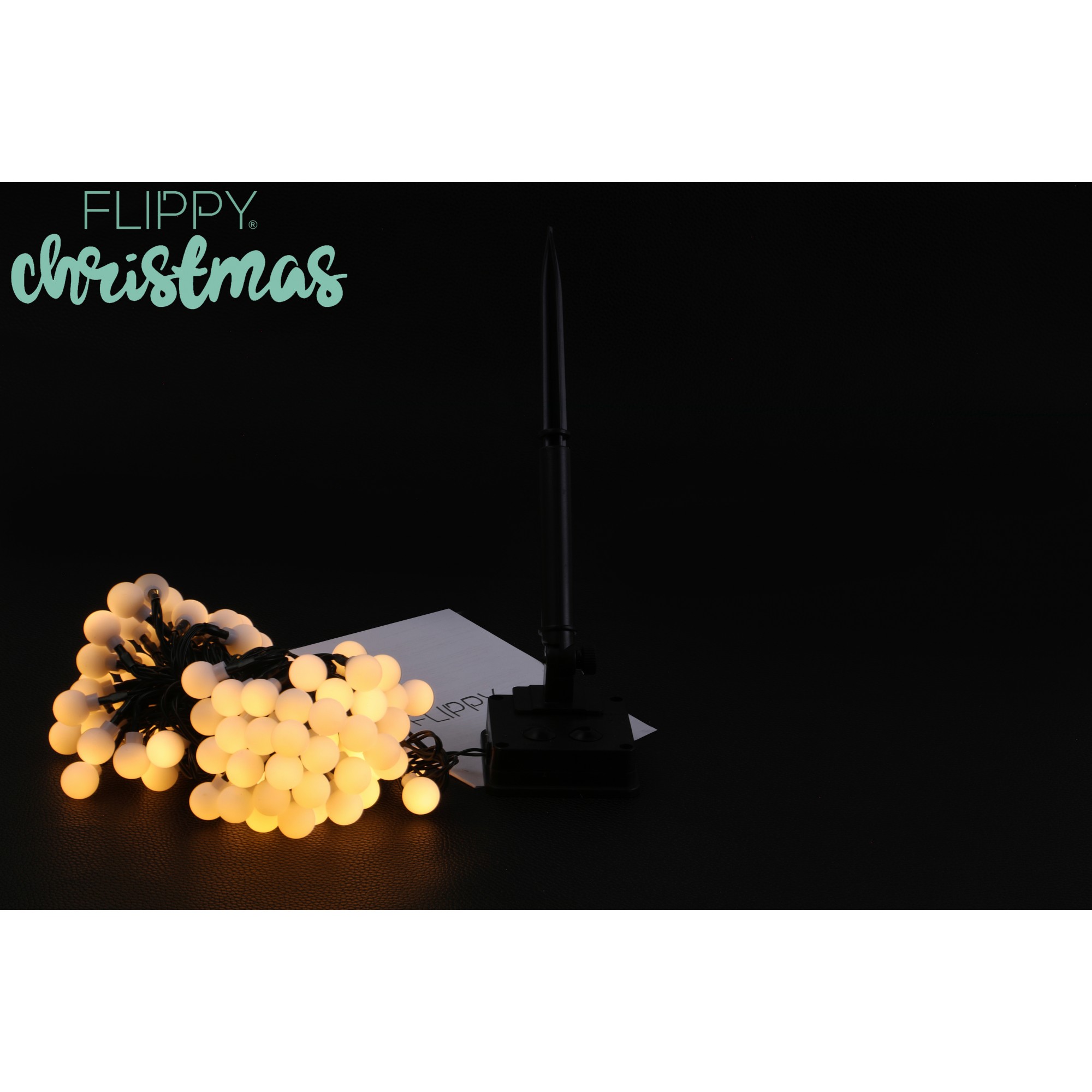 Instalatie Craciun, 12 metri, 100 de LED-uri cu ornament tip Bulb, 8 jocuri de lumini, alb cald, cu energie solara, liniar, interior/exterior, Flippy - imagine 3