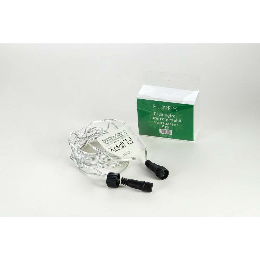 Instalatie de Craciun Flippy® Tip Franjuri, 8 jocuri de lumini cu transformator, 10 m, 286 LED-uri , Interconectabila, Fir Transparent, Alb Rece - imagine 2