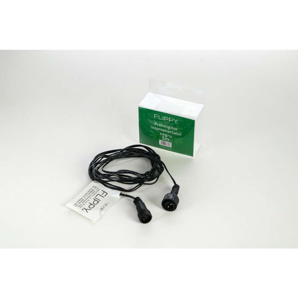 Instalatie de Craciun Flippy® Tip Franjuri, Flash, cu transformator, 10 m, 286 LED-uri, Interconectabila, Fir Negru, Alb Cald - imagine 3