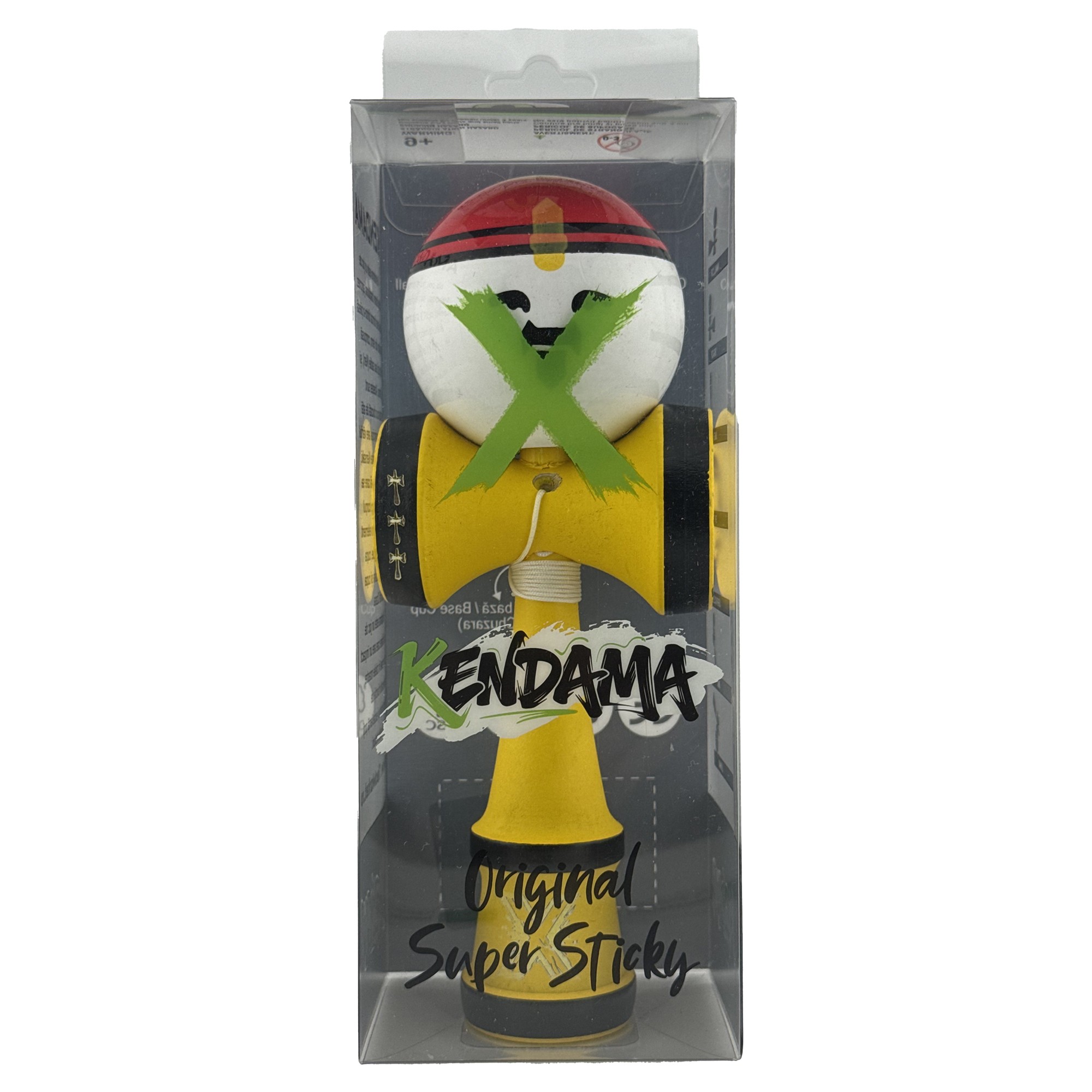 Kendama X Originala, Profesionala, Flippy, Big Cups V2, Model Rege Super Sticky Legendary Cupe Mari, Rulment Metalic cu Ata 55 cm, Maner Galben - imagine 4