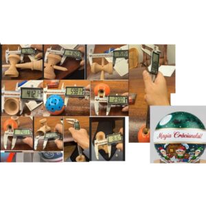 Kendama X Originala, Profesionala, Flippy, Christmas Super Sticky cu Cupe Mari V3, King Size Cups, Rulment Metalic si Gaura in Baza, din Lemn 18 cm, Ata 55 cm, Verde Magia Craciunului