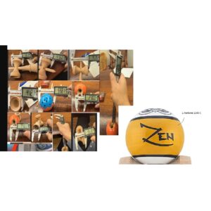 Kendama X Zen Series Originala, Profesionala, Flippy, Super Sticky cu Cupe Mari V3, King Size Cups, Rulment Metalic si Gaura in Baza, din Lemn 18 cm, Ata 55 cm, Auriu