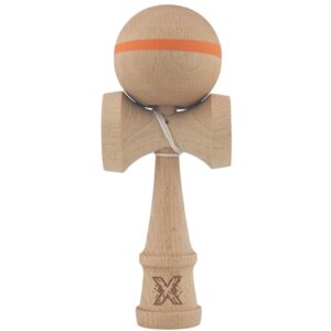 Kendama X Original?, Profesional?, Flippy, din Lemn, 18 cm Model cu Dunga, Portocaliu
