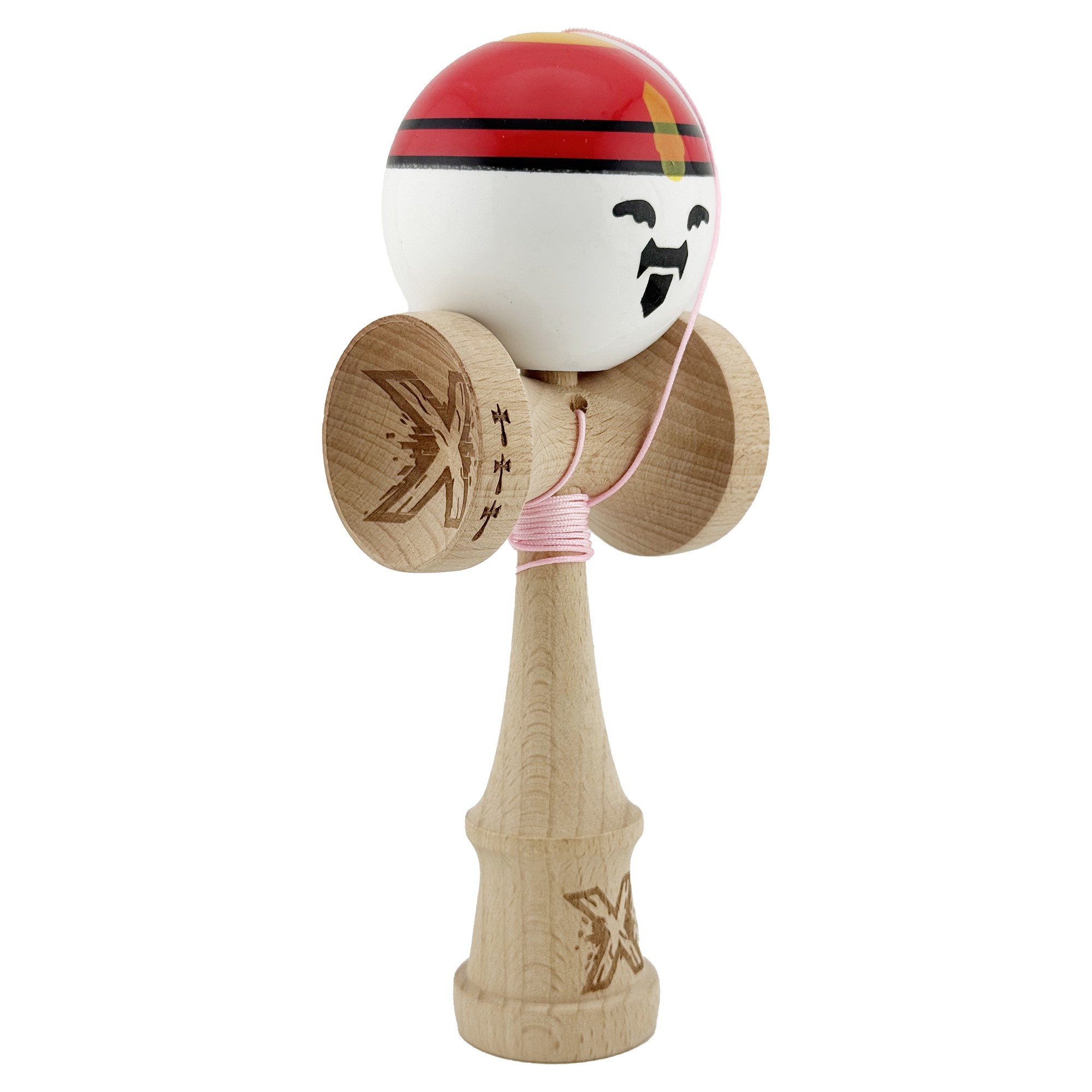 Kendama X Originala, Profesionala, Flippy, Big Cups V2, Model Rege Super Sticky Legendary Cupe Mari, Rulment Metalic cu Ata 55 cm, Maner Maro - imagine 2