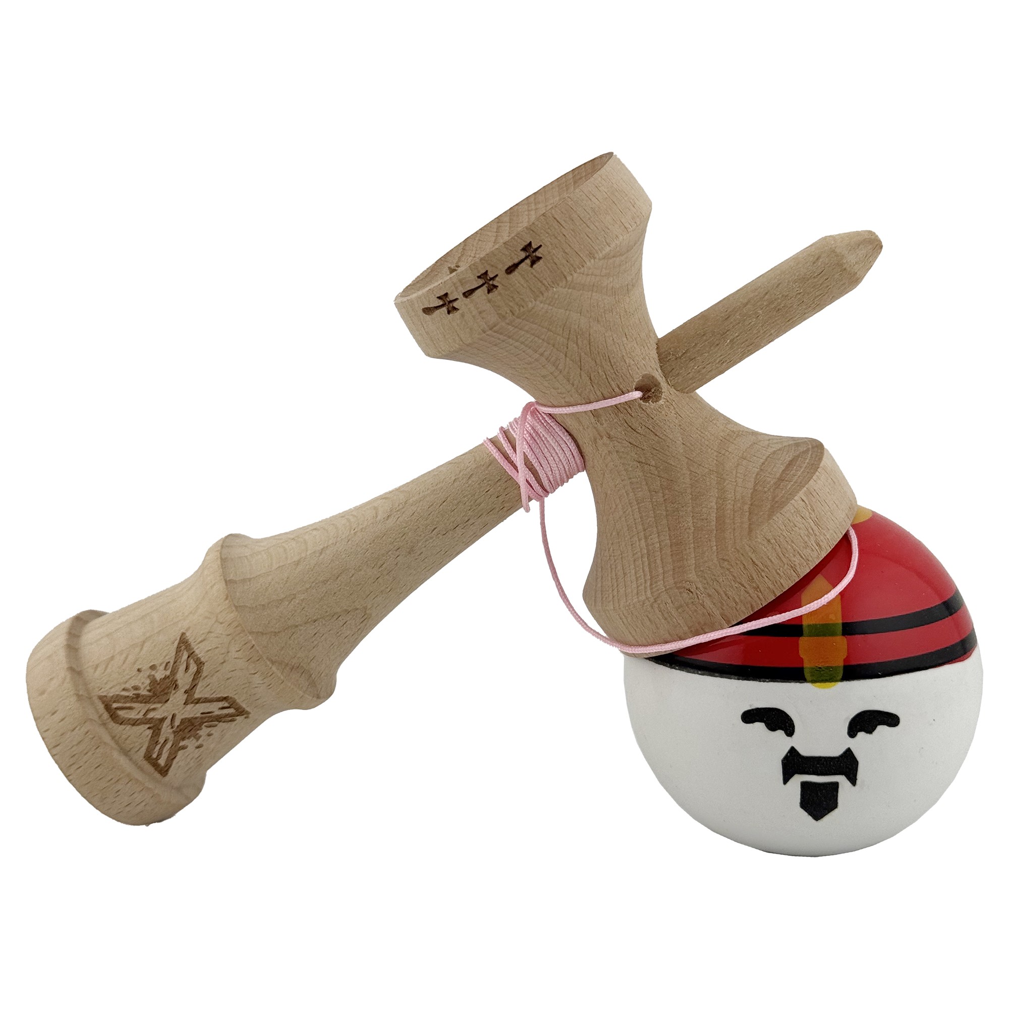 Kendama X Originala, Profesionala, Flippy, Big Cups V2, Model Rege Super Sticky Legendary Cupe Mari, Rulment Metalic cu Ata 55 cm, Maner Maro - imagine 4