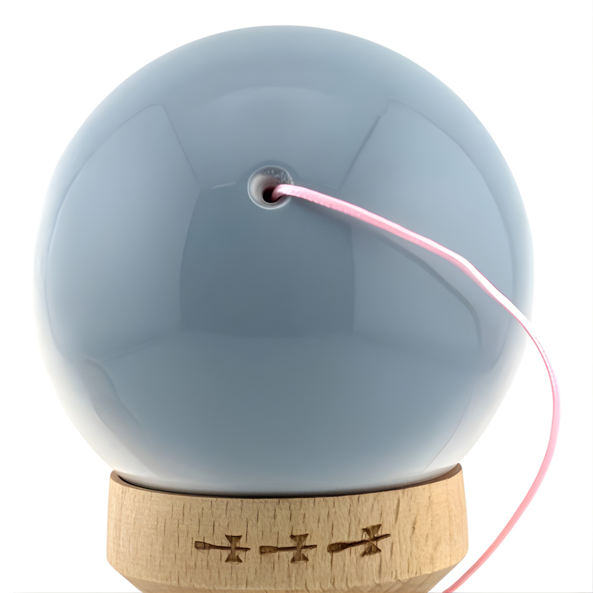 Kendama X Originala, Profesionala, Flippy, Big Cups V2, Super Sticky Cupe Mari, Rulment Metalic cu Ata 55 cm, Gradient Roz/Alb/Gri - imagine 4