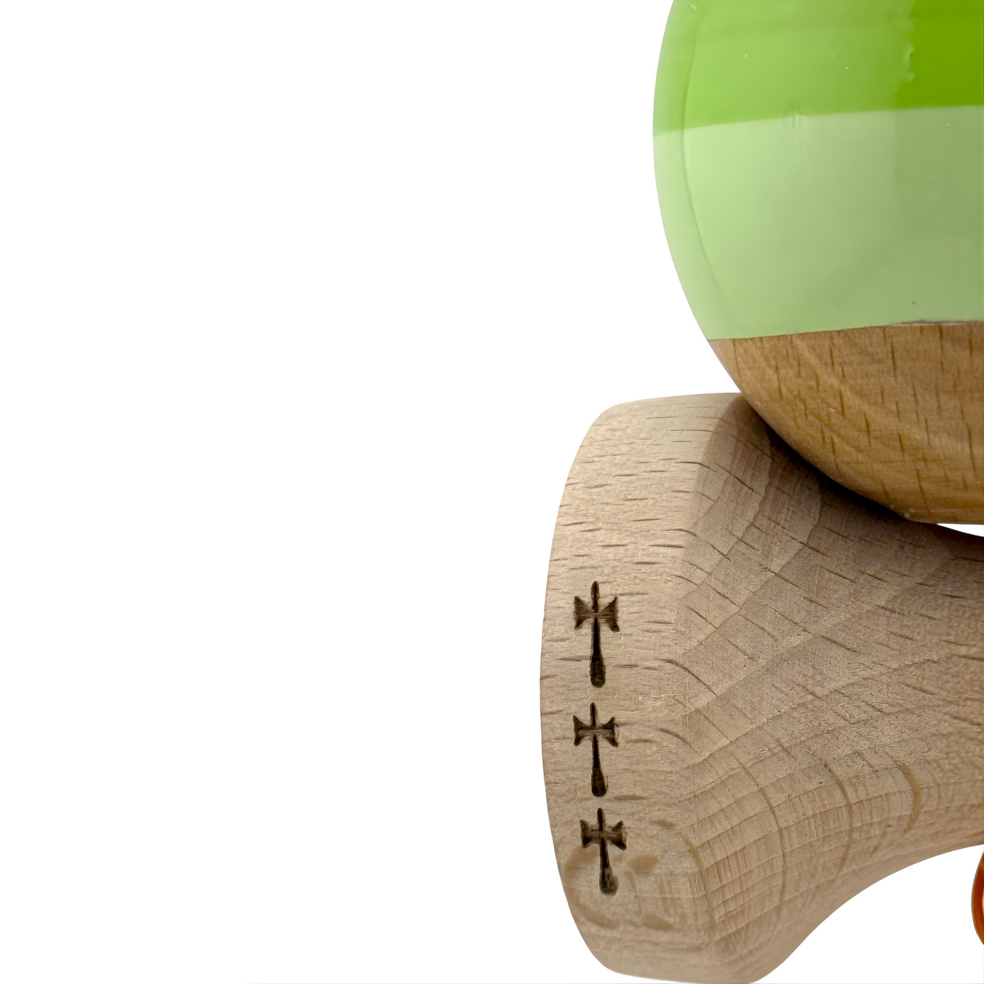 Kendama X Originala, Profesionala, Flippy, Big Cups V2, Super Sticky Legendary Cupe Mari, Rulment Metalic cu Ata 55 cm, Verde Mix - imagine 4