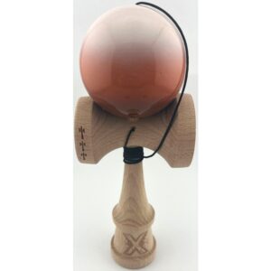 Kendama X Originala, Profesionala, Flippy, Big Cups V2, Super Sticky, Rulment Metalic cu Ata 55 cm, Alb/Maro