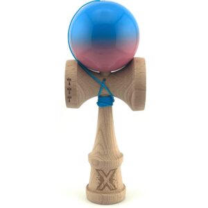 Kendama X Originala, Profesionala, Flippy, Big Cups V2, Super Sticky, Rulment Metalic cu Ata 55 cm, Albastru/Roz