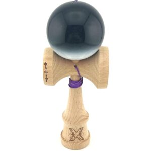 Kendama X Originala, Profesionala, Flippy, Big Cups V2, Super Sticky, Rulment Metalic cu Ata 55 cm, Negru/Alb