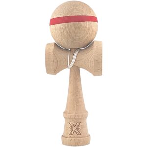 Kendama X Originala, Profesionala, Flippy, din Lemn, 18 cm, Special, Model cu Dunga, Rosu