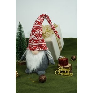 Ornament de Craciun spiridus model 2, Flippy, rosu/gri, textil, 45 cm - imagine 4