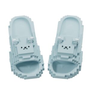 Papuci Casual pentru Adolescenti, Flippy, Model Unisex de Forma Pixel, Rezistenti Usori si Moi din Spuma EVA Antiderapanti, Marime 36-37, Albastru deschis