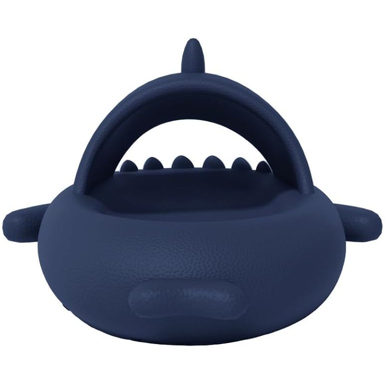 Papuci Tip Rechin, Flippy, Unisex, din Spuma EVA, Talpa Groasa Antiderapanta, Rezistenti la Uzura, Marime 36-37, Albastru Inchis - imagine 4