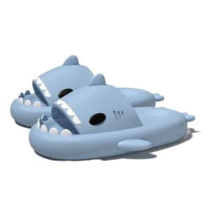 Papuci Tip Rechin, Flippy, Unisex, din Spuma EVA, Talpa Groasa Antiderapanta, Rezistenti la Uzura, Marime 36-37, Albastru Deschis