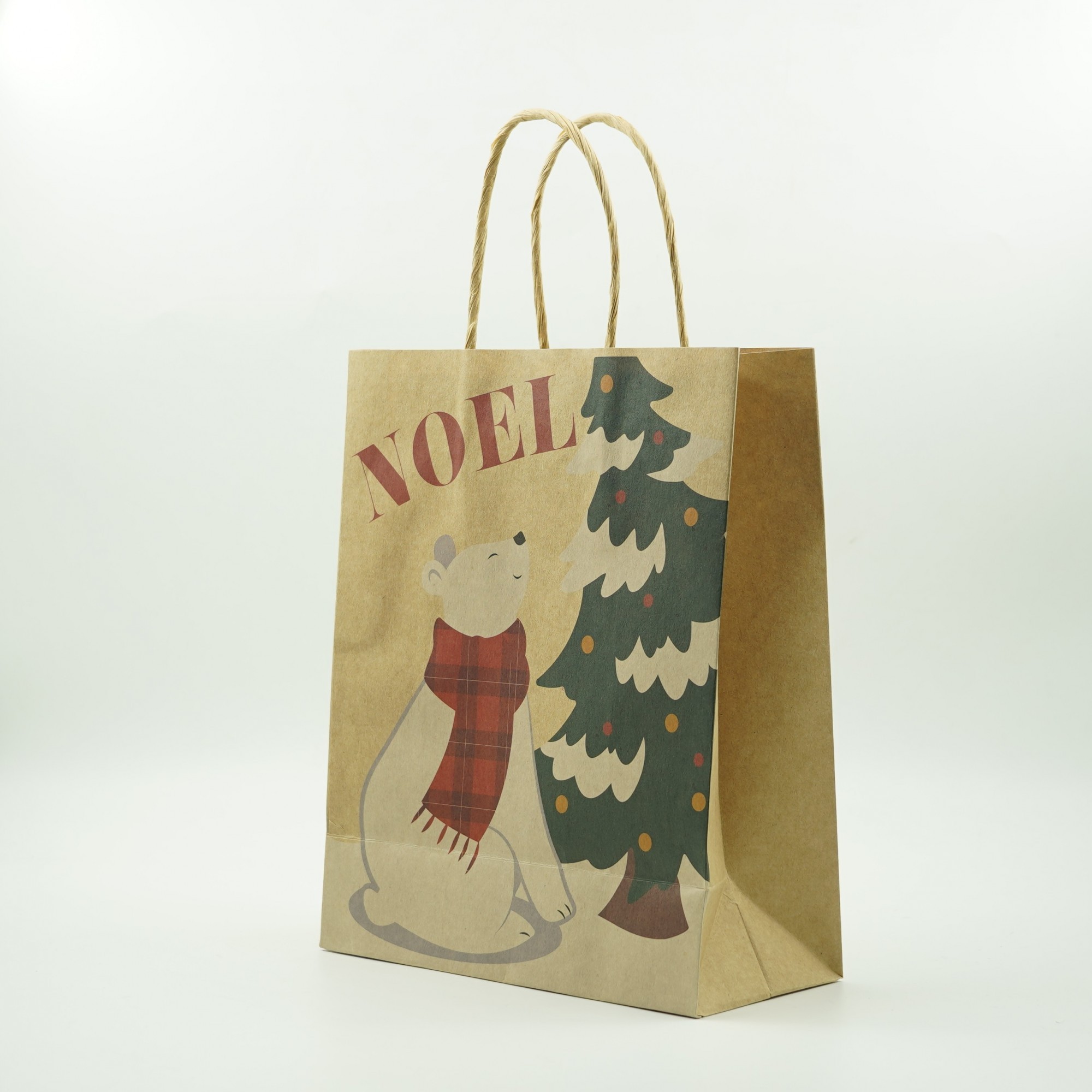 Set 12 Pungi Cadou, Flippy, Imprimeu Tematica Craciun, Model Random, din Hartie, Impachetare Usoara a Cadourilor, 18.5x22.5x8.5 cm, Multicolor - imagine 4