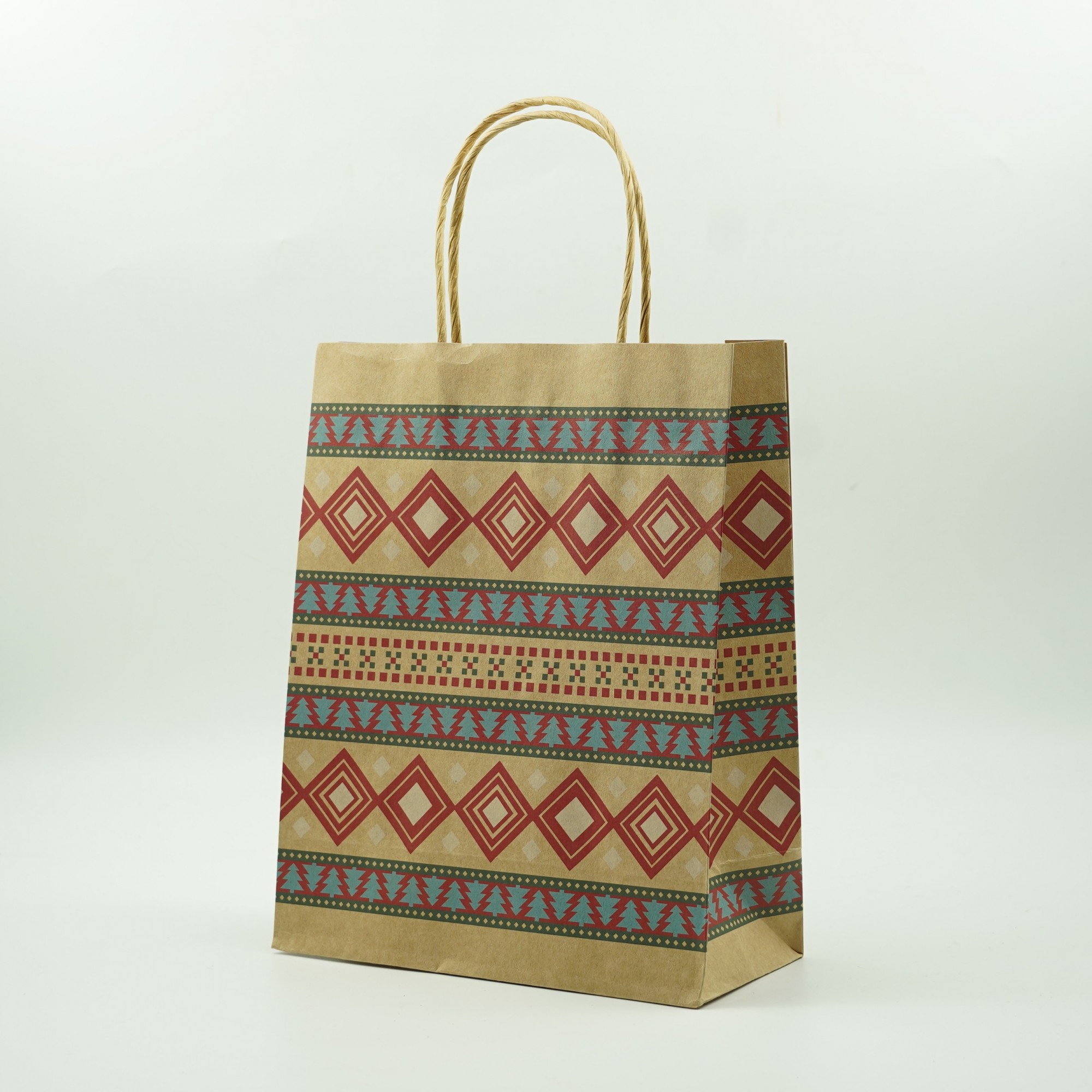 Set 24 pungi cadou Flippy, imprimeu tematica Craciun, model random, din hartie, 18.5 x 22.5 x 8.5 cm, multicolor - imagine 3